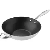 Scanpan Wok CTX Ø32 cm med Rist/Pinde Keramisk titanium Stålgreb