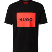 HUGO för män. 50467952 T-shirt Dulive svart (S), Casual, Bomull, Kort ärm, Hållbar