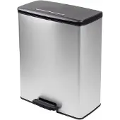 Curver Deco bin slim 254610 Sopkärl 65 l (L x B x H) 480 x 480 x 615 mm Silver, Svart Fot-pedalmekanism 1 st