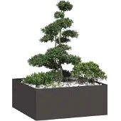 vidaXL Planteringskärl svart 100x100x40 cm stål