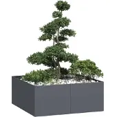 vidaXL Planteringskärl antracit 100x100x40 cm stål