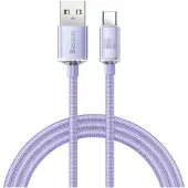 Baseus Crystal Shine USB-A / USB-C-kabel - 1.2m, 100W - Lila