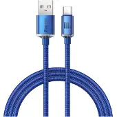 Baseus Crystal Shine USB-A / USB-C-kabel - 1.2m, 100W - Blå