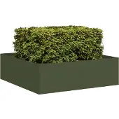 vidaXL Planteringskärl olivgrön 100x100x30 cm stål