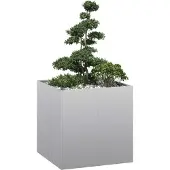 vidaXL Blomlåda 80x80x80 cm galvaniserat stål, blomkruka, växtstöd, upphöjd säng, blomlådestöd 860785