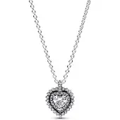Pandora Timeless Sparkling Heart Halo Pendant Necklace Sterling silver halsband 393099C01-45
