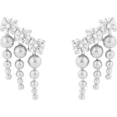 Sno of sweden Billie small tassel silverfärgade örhängen vit 1331-7100012