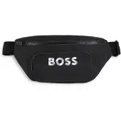 BOSS Kids' belt bag in grained fabric and canvas