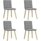 vidaXL Matstolar 4 st ljusgrå tyg