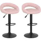 vidaXL Barstolar 2 st rosa sammet
