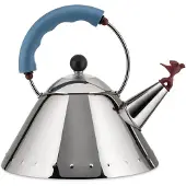 Alessi vattenkokare i rostfritt stål med handtag och fågelformad visselpipa