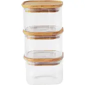 SmartaSaker Glasburk med bambulock 0,5L 3-pack, Pebbly