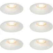 QAZQA Set om 6 infällda spotlights vita GU10 50 mm - Gijs