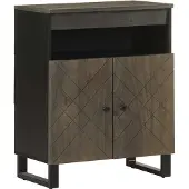 vidaXL Skänk svart 60x33x75 cm massivt mangoträ