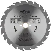 Wolfcraft 6372000 Hårdmetall cirkelsågklinga 180 x 20 mm Antal tänder (per tum): 22 1 st