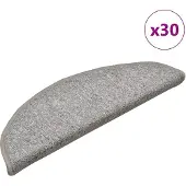 vidaXL Trappmattor 30 st 56x17x3 cm ljusgrå halvrunda