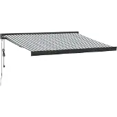 vidaXL Markis infällbar antracit och vit 3,5x2,5 m tyg&aluminium
