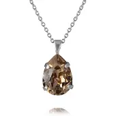 Caroline Svedbom Mini Drop Necklace Rhodium Greige - Stjärnurmakarna
