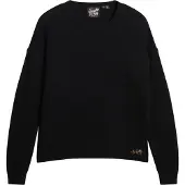 Superdry för kvinnor. W6110500A Essential marinblå rundhalsad tröja (XS), Casual, Polyester, Lång ärm, Marino