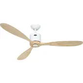 CasaFan AEROPLAN ECO 132 WE-NT Flügel Massivholz natur Takfläkt 27 W (Ø x H) 132 cm x 310 mm Vit med fjärrkontroll, Timer, Vinterdrift