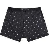 Scalpers Boxershorts 'Just Skull' marinblå / vit