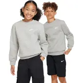 Nike Sweatshirt NSW Club Fleece Crew - Grå/Vit Barn, storlek M: 137-147 cm