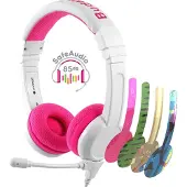 BuddyPhone BuddyPhones On-ear headset Sladd Rosa Brusreducering för mikrofon Volymbegränsning, Hopfällbara, Headset, Svettresistent Barn