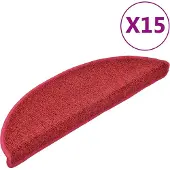 vidaXL Trappmattor 15 st 56x17x3 cm röd halvrunda