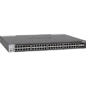 Netgear M4300-48X - Switch - L3 - Administrerad - 48 x 10 Gigabit Ethernet + 4 x delad 10 Gigabit SFP+ - främre till bakre luftflöde - rackmonterbar