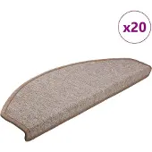 vidaXL Trappmattor 20 st 65x24x4 cm ljusbruna halvrunda stora