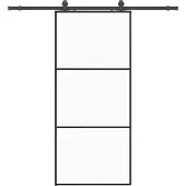 vidaXL Skjutdörr med beslag svart 90x205 cm ESG-glas