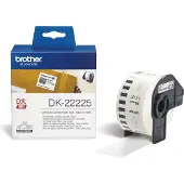 Brother DK-22225 etiketter | svart text - vit etikett | 38mm x 30.48m (original)