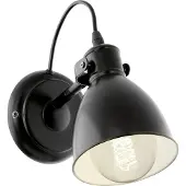 Eglo Vägglampa Priddy, dimbar, Svart, Vardagsrum / matsal, Metall, Ungt boande, Vägglampa, vägglampa inomhus