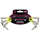 Ernie Ball P06059 6" Pancake Patch Cable 3 Pack Black