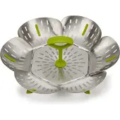 Joseph Joseph Bloom Steel Folding Steamer Basket, Enkel ångkorg, Rostfritt stål, Rostfritt stål, 16 cm, 100 mm, 1 styck