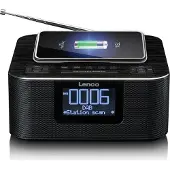 Lenco Stereoklockradio med DAB+ FM Bluetooth trådlös laddning