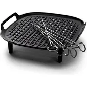 Philips Airfryer-tillbehör HD9959/00 Grill Kit XXL, grillbas och grillspett, , HD9285, HD963X, HD965X, HD975X, HD976X, HD986X, HD987X, Svart, Metall, Metall