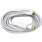 Axing Antenn, Parabol Anslutningskabel [1x F-kontakt hane - 1x F-kontakt hane] 10.00 m 75 dB guldpläterad kontakt Vit