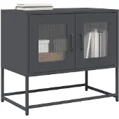 vidaXL TV-bänk antracit 68x39x60,5 cm kallvalsat stål