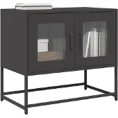 vidaXL TV-bänk svart 68x39x60,5 cm kallvalsat stål