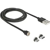 DeLOCK USB-kabel USB 2.0 USB-A kontakt, USB-C-kontakt, USB-Micro-B-kontakt 1.10 m Svart 85723