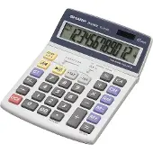 Sharp EL-2125 C Bordsräknare solcell, batteri Grå Display (ställen): 12