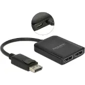 DeLOCK DisplayPort 1.4-splitter – 1 x DisplayPort till 2 x DisplayPort (MST)
