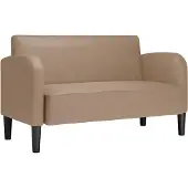 vidaXL Loveseat soffa cappuccino 110 cm konstläder