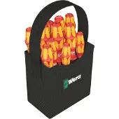 Wera Kraftform 2go 100 Skruvmejsel set VDE 11 delar Spår, Stjärnspår Pozidriv, Stjärnspår Phillips, Inner-sextandhålsgrepp (TX)