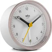 Braun BC12, Quartz-väckarklocka, Rund, Rosa, Vit, Analog, Gul, Batteri