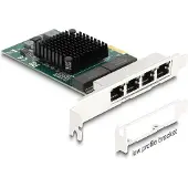 DeLOCK - Nätverksadapter - PCIe låg profil - Gigabit Ethernet x 4