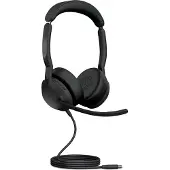 Jabra Evolve2 50 MS monaural USB-C On-ear headset Sladd Mono Svart Brusreducering Headset Datorer