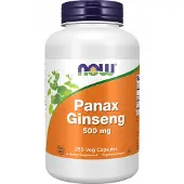 Now , Panax Ginseng, 500 mg, 250 Veg Kapslar