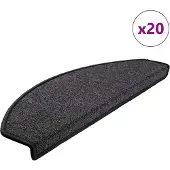 vidaXL Trappmattor 20 st 65x24x4 cm antracit halvrunda stora
